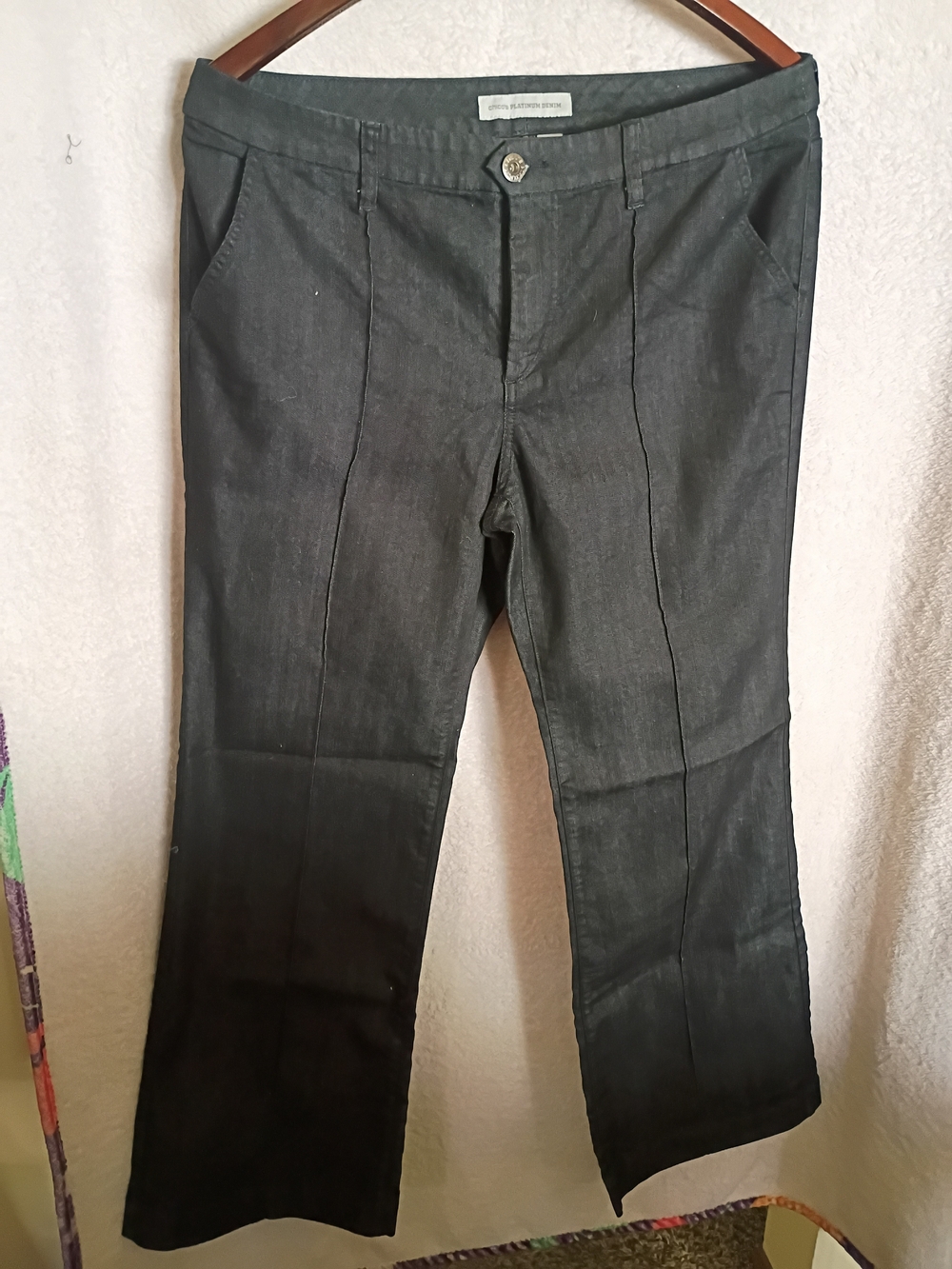 Chico's Women's Platinum Denim Wide Leg Jeans-14